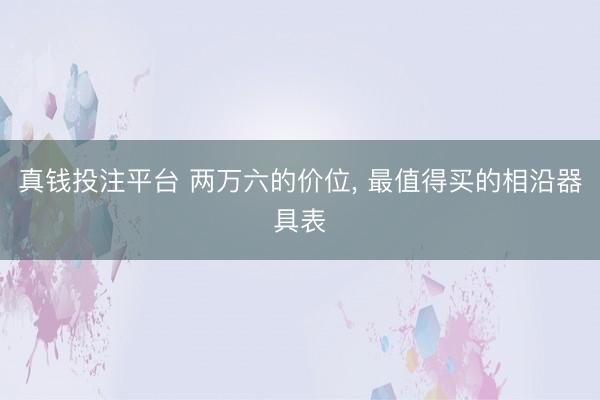 真钱投注平台 两万六的价位, 最值得买的相沿器具表