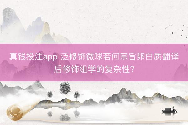 真钱投注app 泛修饰微球若何宗旨卵白质翻译后修饰组学的复杂性?