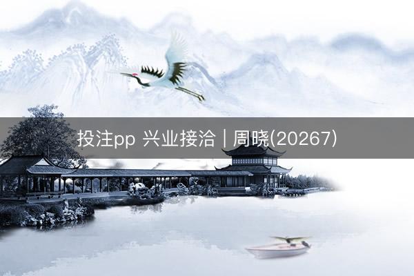 投注pp 兴业接洽 | 周晓(20267)