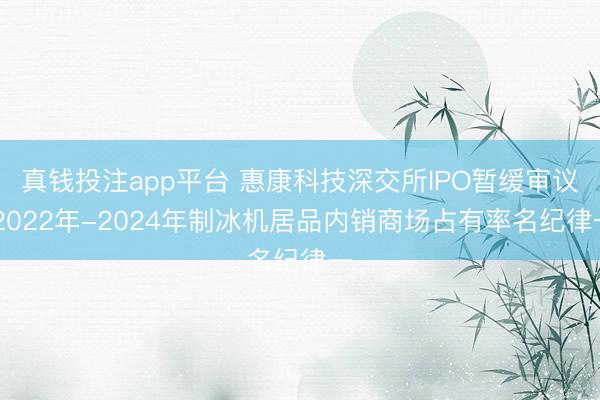 真钱投注app平台 惠康科技深交所IPO暂缓审议 2022年-2024年制冰机居品内销商场占有率名纪律一