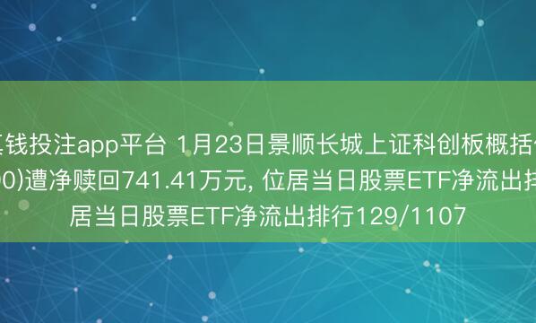 真钱投注app平台 1月23日景顺长城上证科创板概括价钱ETF(589890)遭净赎回741.41万元, 位居当日股票ETF净流出排行129/1107