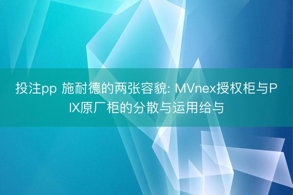 投注pp 施耐德的两张容貌: MVnex授权柜与PIX原厂柜的分散与运用给与