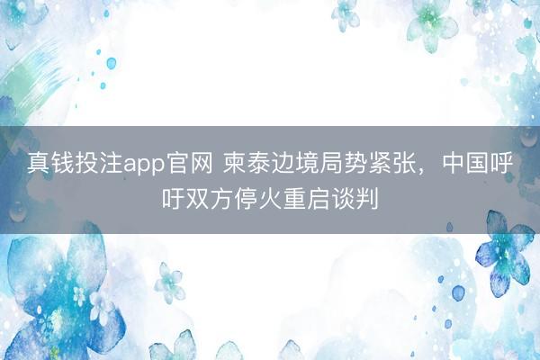 真钱投注app官网 柬泰边境局势紧张，中国呼吁双方停火重启谈判