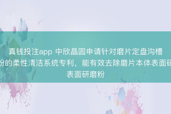 真钱投注app 中欣晶圆申请针对磨片定盘沟槽研磨粉的柔性清洁系统专利，能有效去除磨片本体表面研磨粉