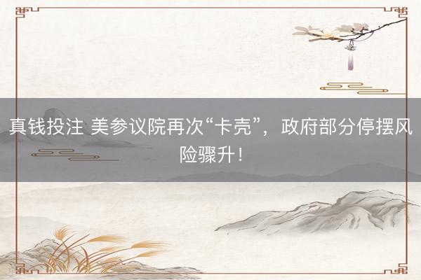 真钱投注 美参议院再次“卡壳”，政府部分停摆风险骤升！