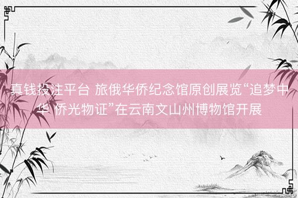 真钱投注平台 旅俄华侨纪念馆原创展览“追梦中华 侨光物证”在云南文山州博物馆开展