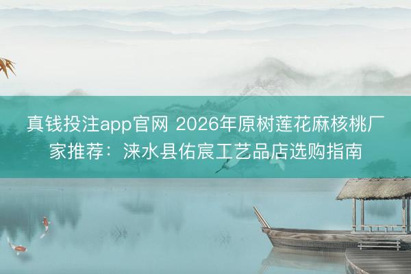 真钱投注app官网 2026年原树莲花麻核桃厂家推荐：涞水县佑宸工艺品店选购指南