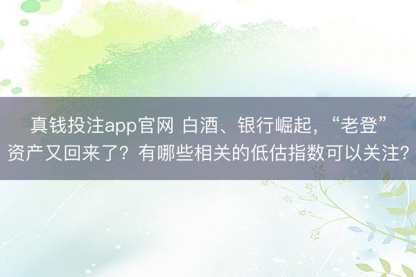 真钱投注app官网 白酒、银行崛起，“老登”资产又回来了？有哪些相关的低估指数可以关注？
