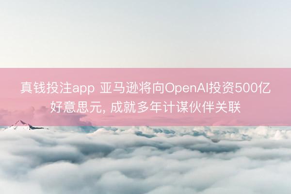 真钱投注app 亚马逊将向OpenAI投资500亿好意思元, 成就多年计谋伙伴关联