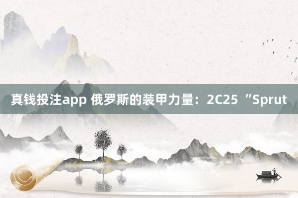 真钱投注app 俄罗斯的装甲力量：2С25 “Sprut