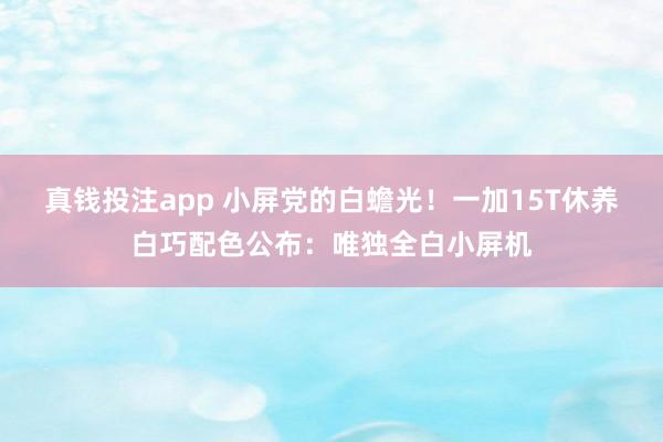 真钱投注app 小屏党的白蟾光！一加15T休养白巧配色公布：唯独全白小屏机