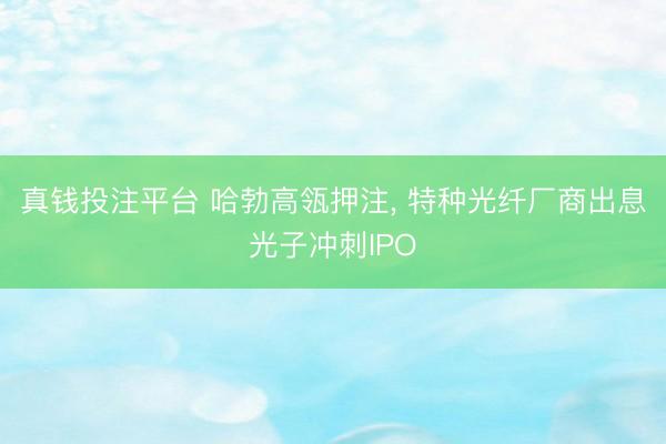 真钱投注平台 哈勃高瓴押注， 特种光纤厂商出息光子冲刺IPO