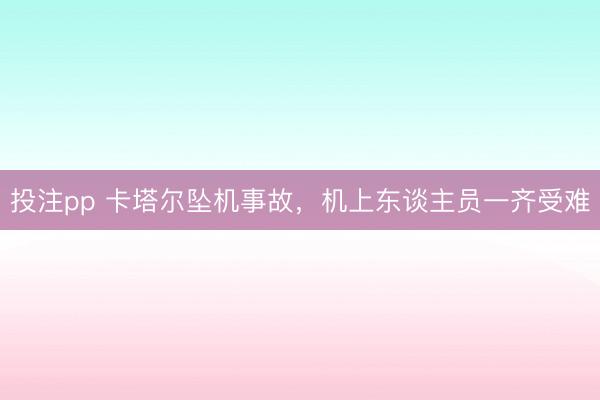 投注pp 卡塔尔坠机事故,机上东谈主员一齐受难