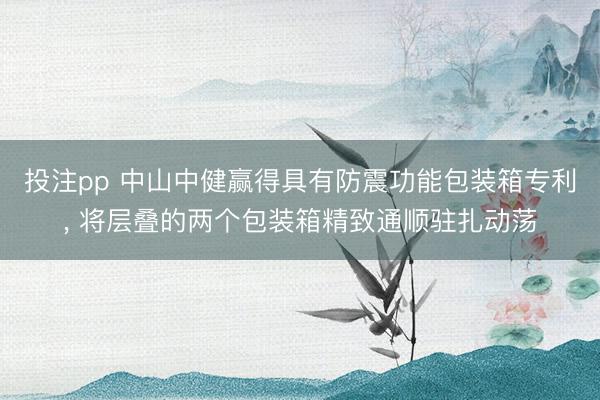 投注pp 中山中健赢得具有防震功能包装箱专利， 将层叠的两个包装箱精致通顺驻扎动荡