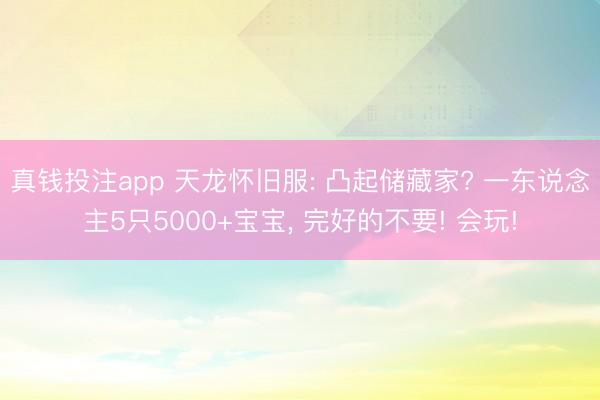 真钱投注app 天龙怀旧服: 凸起储藏家? 一东说念主5只5000+宝宝， 完好的不要! 会玩!