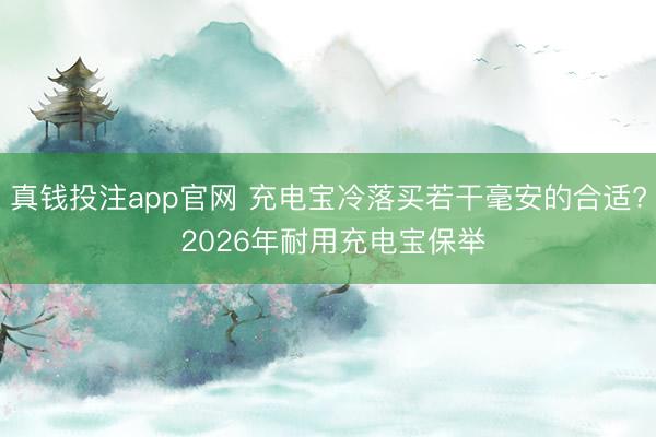 真钱投注app官网 充电宝冷落买若干毫安的合适? 2026年耐用充电宝保举