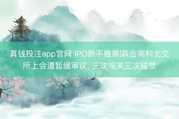 真钱投注app官网 IPO新不雅察|森合高科北交所上会遭暂缓审议, 三次闯关三次碰壁