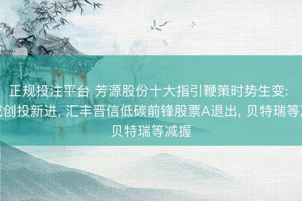 正规投注平台 芳源股份十大指引鞭策时势生变: 富成创投新进， 汇丰晋信低碳前锋股票A退出， 贝特瑞等减握