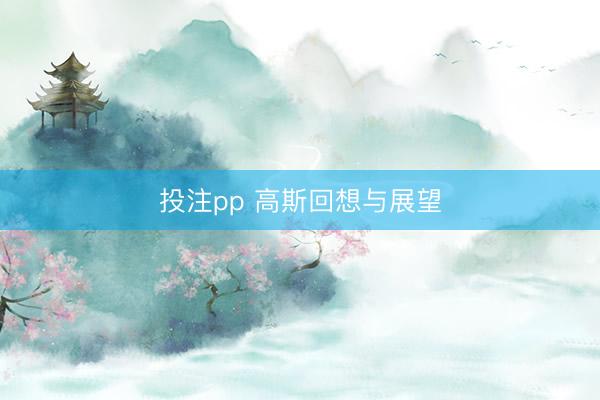 投注pp 高斯回想与展望