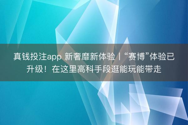 真钱投注app 新奢靡新体验丨“赛博”体验已升级！在这里高科手段逛能玩能带走
