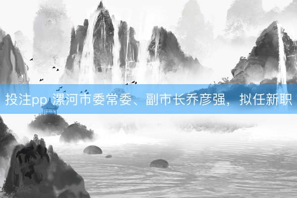 投注pp 漯河市委常委、副市长乔彦强，拟任新职