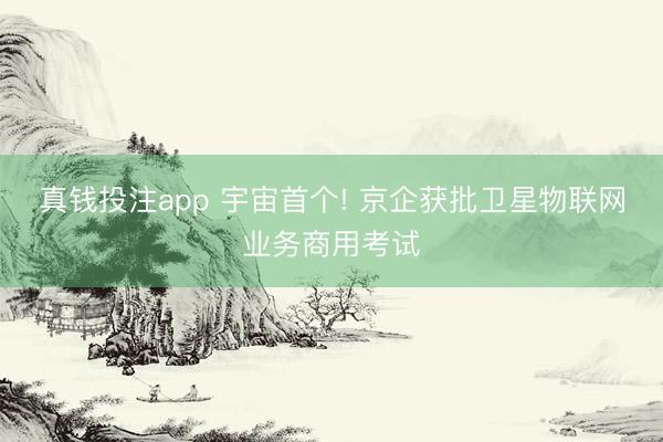 真钱投注app 宇宙首个! 京企获批卫星物联网业务商用考试