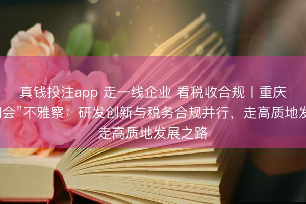 真钱投注app 走一线企业 看税收合规丨重庆“数实和会”不雅察：研发创新与税务合规并行，走高质地发展之路