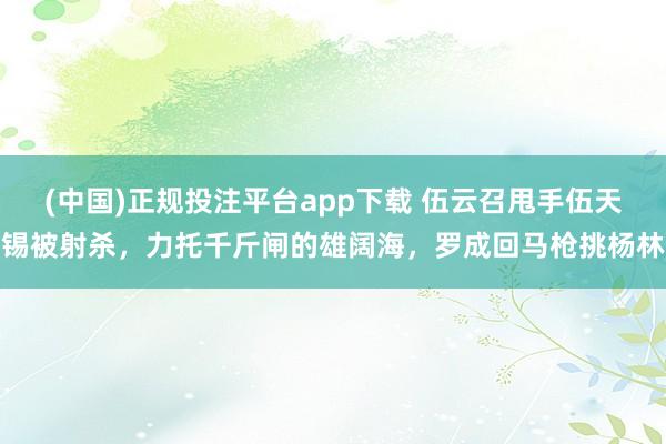 (中国)正规投注平台app下载 伍云召甩手伍天锡被射杀,力托千斤闸的雄阔海,罗成回马枪挑杨林