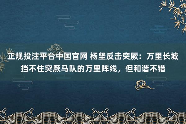 正规投注平台中国官网 杨坚反击突厥:万里长城挡不住突厥马队的万里阵线,但和谐不错