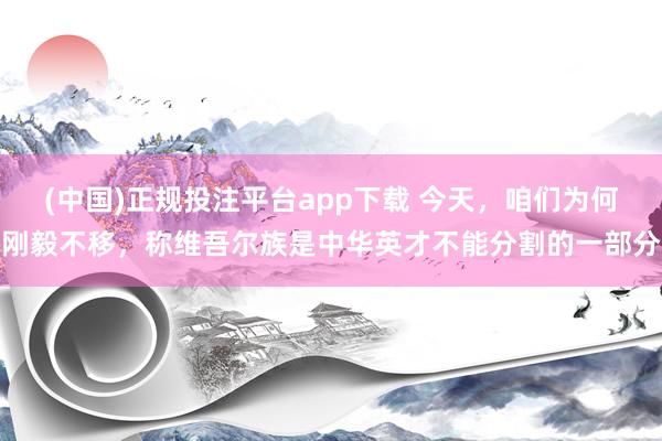 (中国)正规投注平台app下载 今天,咱们为何刚毅不移,称维吾尔族是中华英才不能分割的一部分