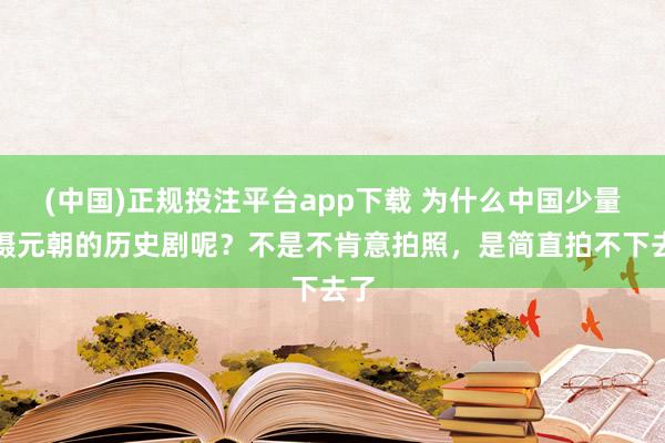 (中国)正规投注平台app下载 为什么中国少量拍摄元朝的历史剧呢?不是不肯意拍照,是简直拍不下去了