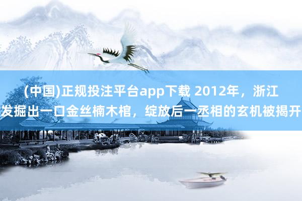 (中国)正规投注平台app下载 2012年,浙江发掘出一口金丝楠木棺,绽放后一丞相的玄机被揭开