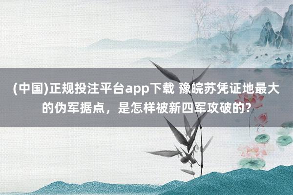 (中国)正规投注平台app下载 豫皖苏凭证地最大的伪军据点,是怎样被新四军攻破的?
