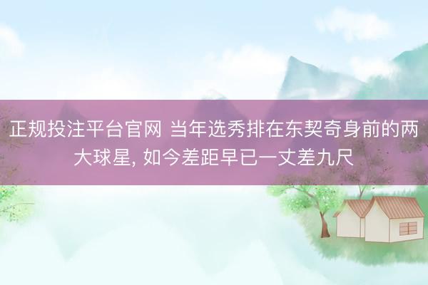 正规投注平台官网 当年选秀排在东契奇身前的两大球星, 如今差距早已一丈差九尺
