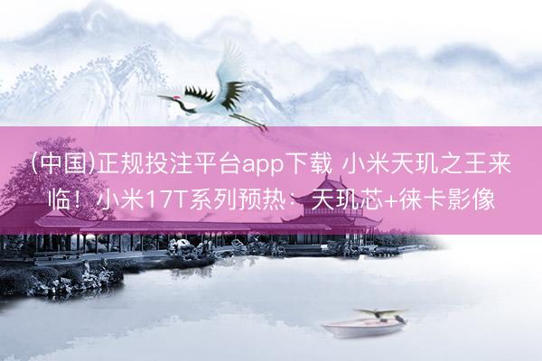 (中国)正规投注平台app下载 小米天玑之王来临！小米17T系列预热：天玑芯+徕卡影像