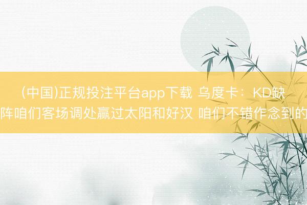(中国)正规投注平台app下载 乌度卡:KD缺阵咱们客场调处赢过太阳和好汉 咱们不错作念到的