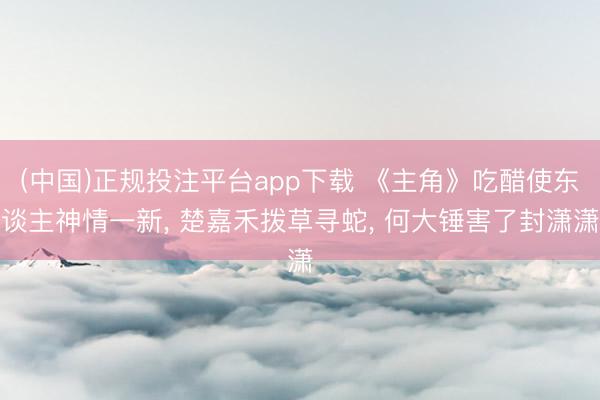 (中国)正规投注平台app下载 《主角》吃醋使东谈主神情一新, 楚嘉禾拨草寻蛇, 何大锤害了封潇潇
