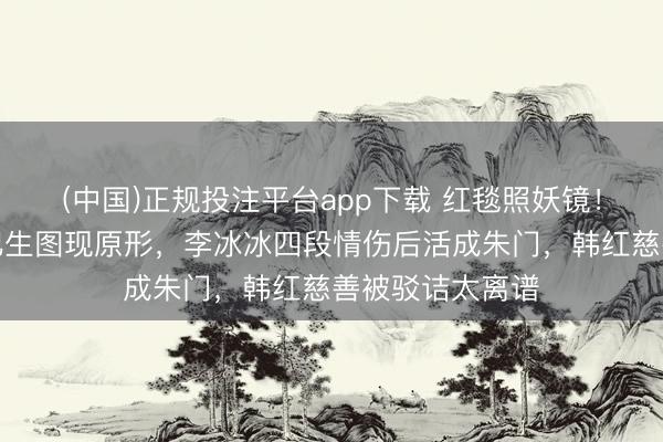(中国)正规投注平台app下载 红毯照妖镜!刘亦菲迪丽热巴生图现原形,李冰冰四段情伤后活成朱门,韩红慈善被驳诘太离谱
