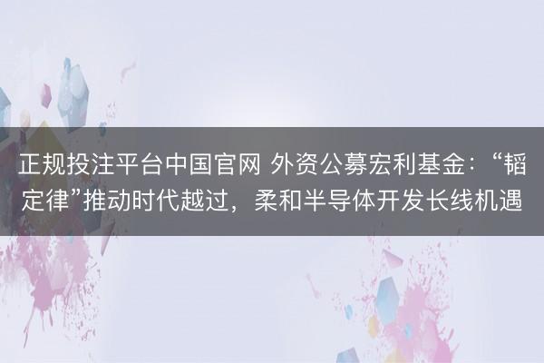 正规投注平台中国官网 外资公募宏利基金:“韬定律”推动时代越过,柔和半导体开发长线机遇