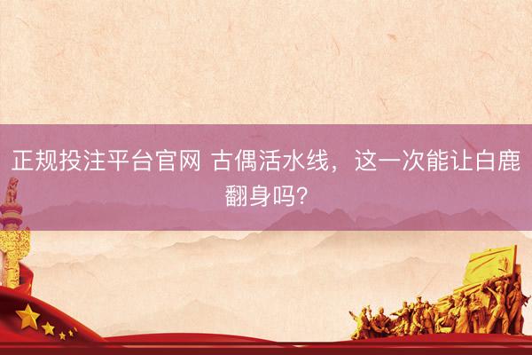 正规投注平台官网 古偶活水线，这一次能让白鹿翻身吗？