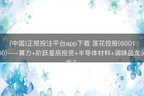 (中国)正规投注平台app下载 莲花控股(600186)---算力+阶跃星辰投资+半导体材料+调味品龙头